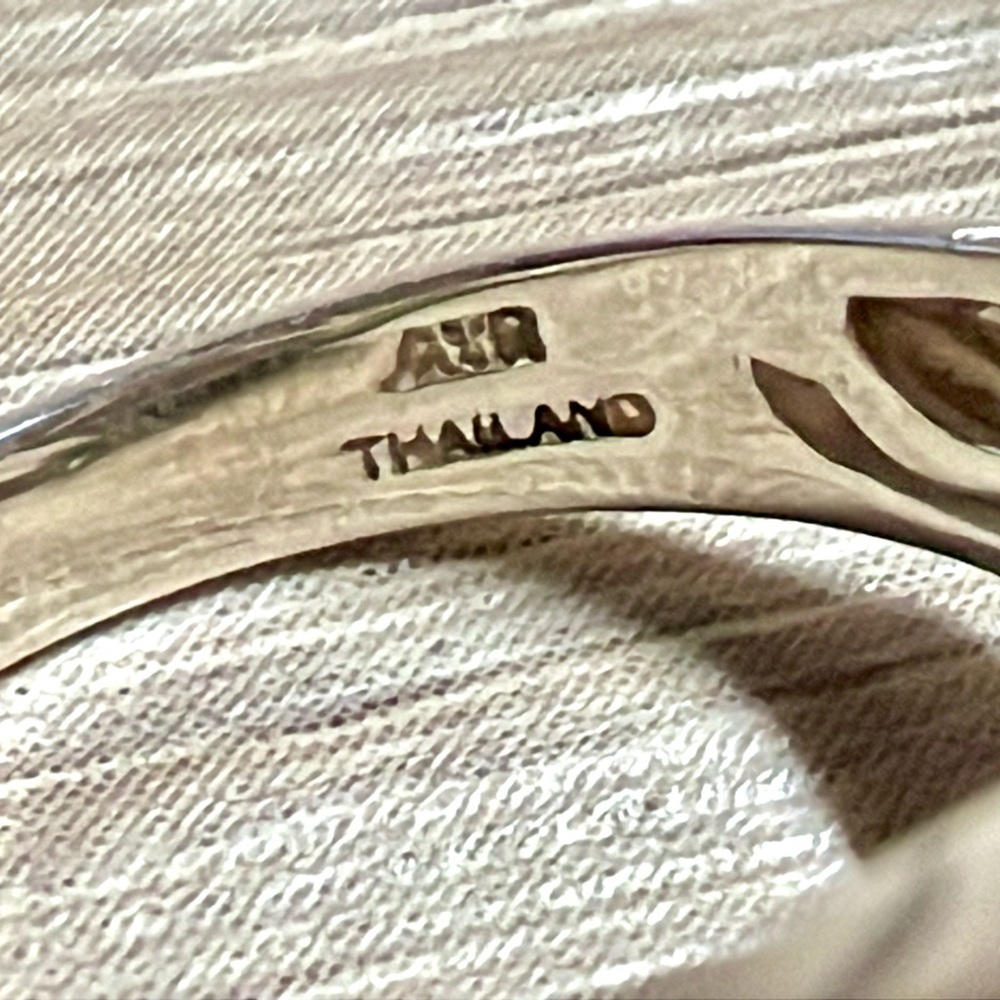 Designer Signed ATR Sterling Silver 14k Yellow Gold Diamond Cable Ring, Size 7 - Picture 8 of 11